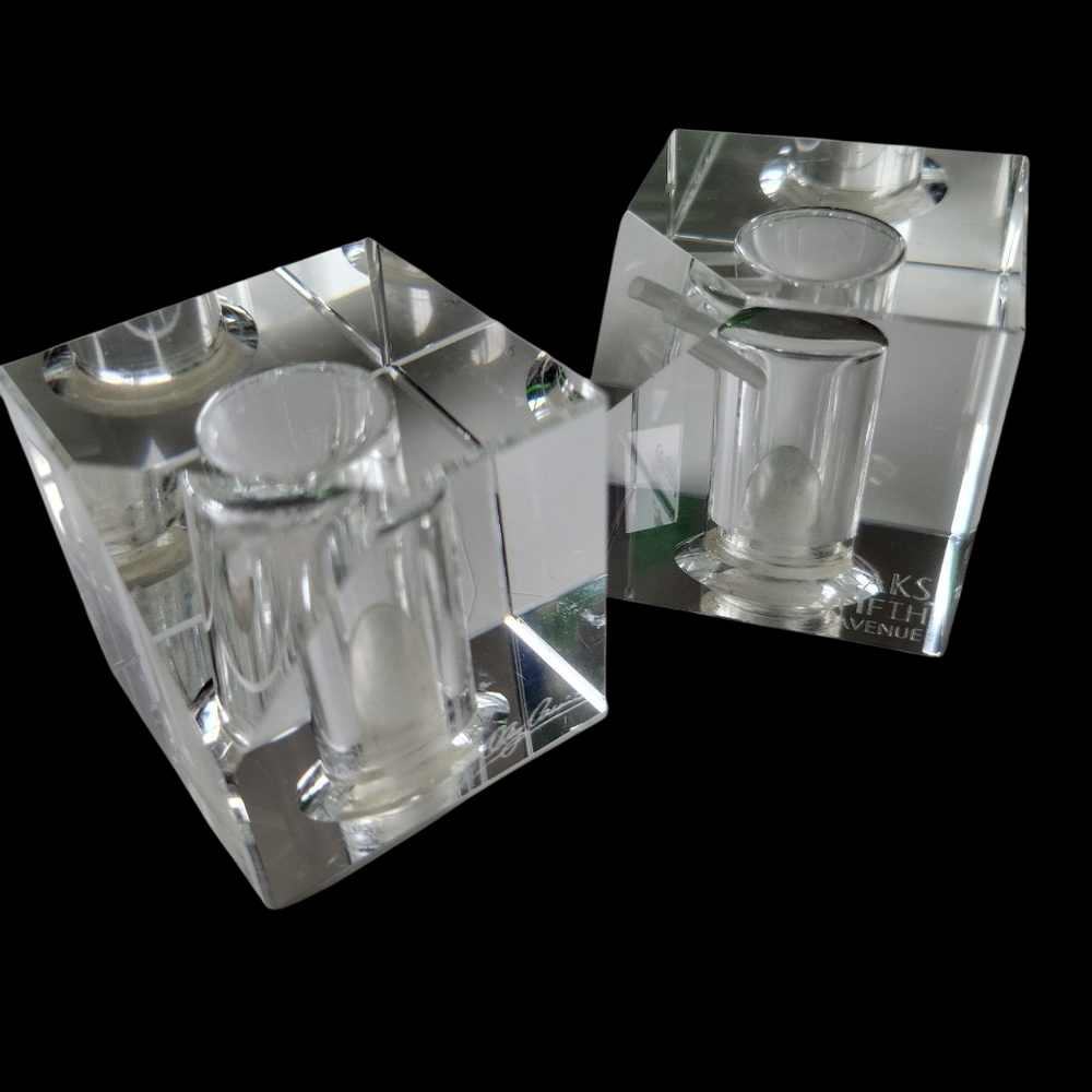 Vintage Oleg Cassini crystal salt and pepper shaker set